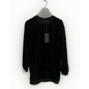 NWT Kendall + Kylie Women’s Black Velvet Sequined Tunic Dress Long Sleeve S